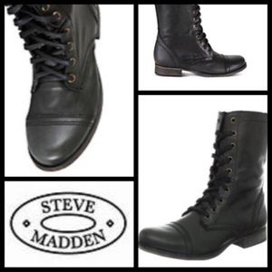 Steven Madden "Troopa" Combat Moto Boots in Black Size 10